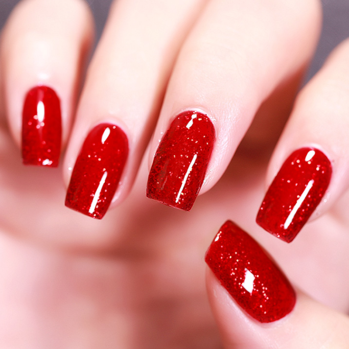 Amazing red glitter gel