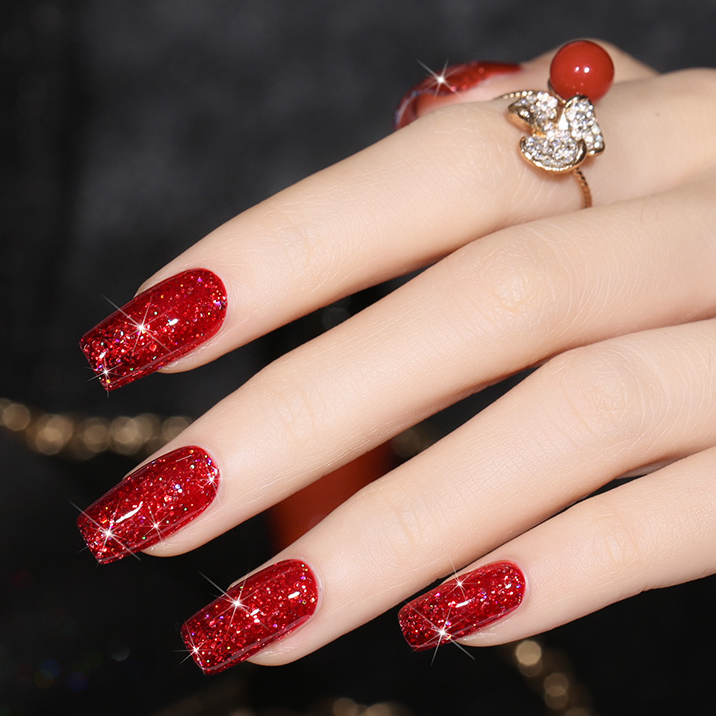 Smalto gel platino rosso natalizio