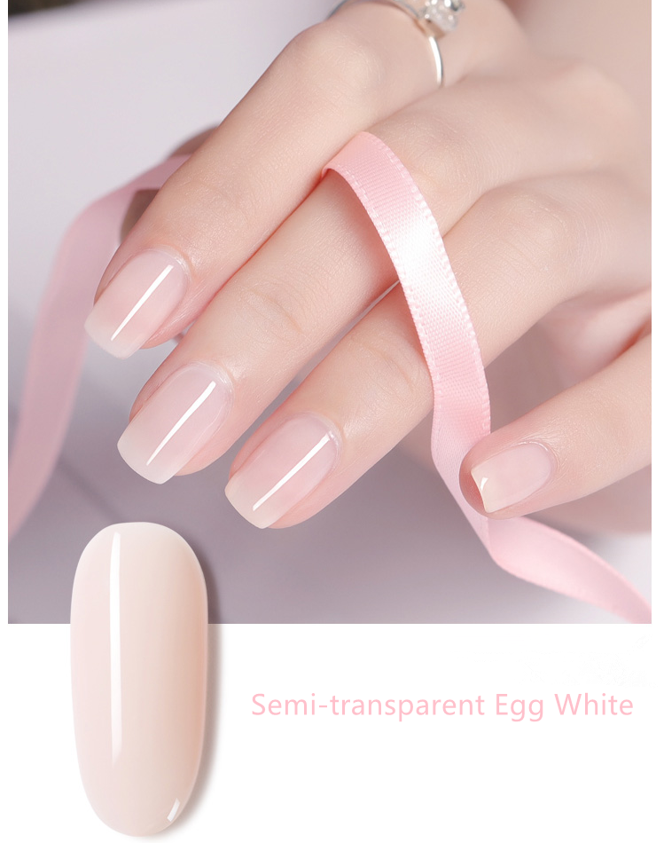 Esmalte em gel clara de ovo