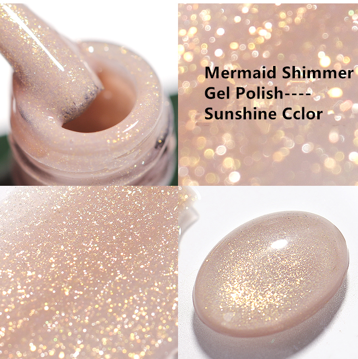 Esmalte em gel de cor Mermaid Sunshine Shimmer