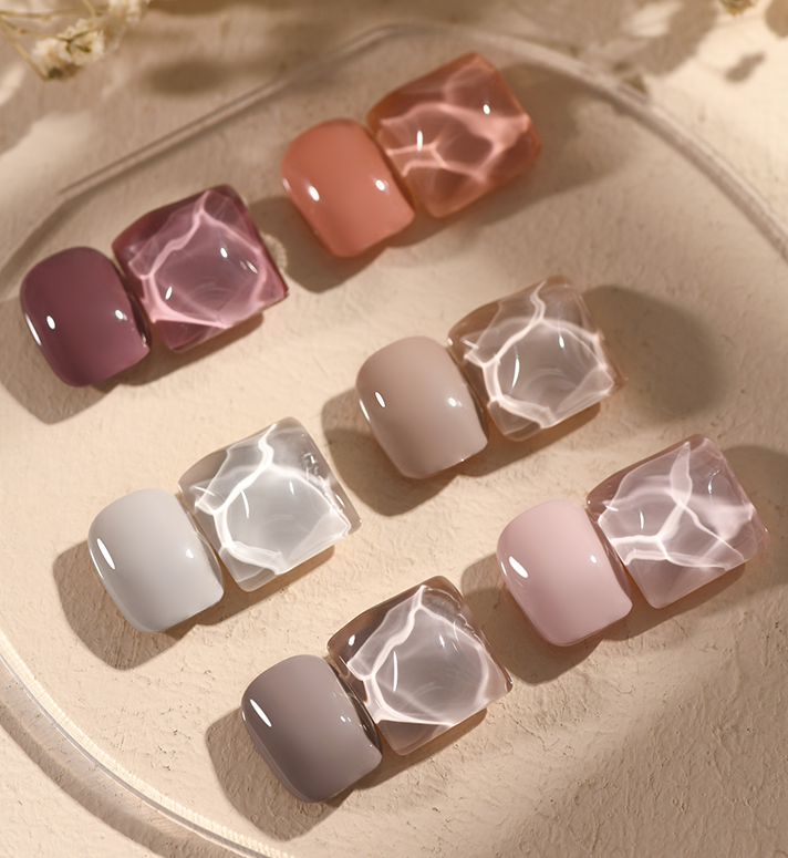 Nude color gel nail polish