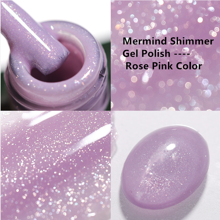 Rose Pink Mermind shell gel polish