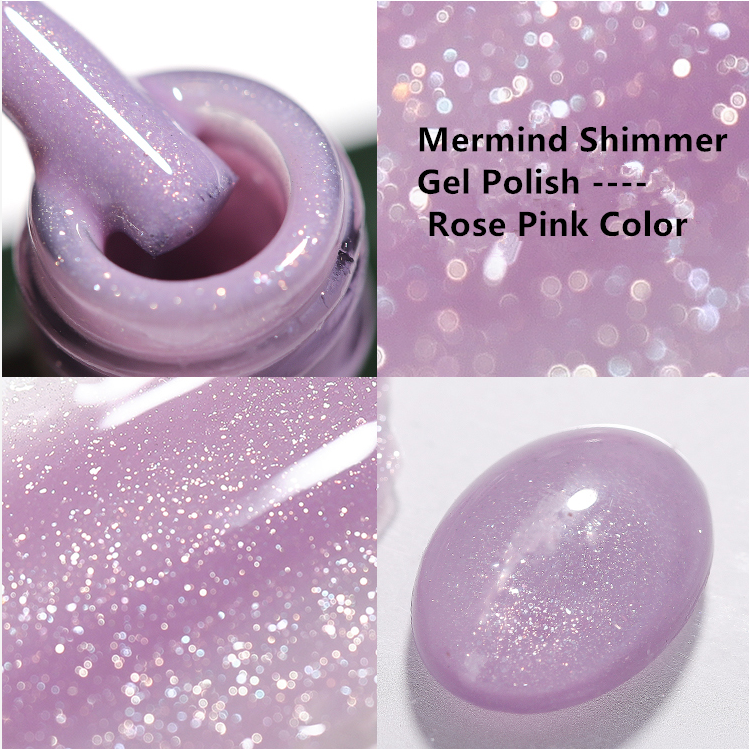 Rose Pink Mermind shell gel polish ကို ထောက်ပံ့ပေးသည်။