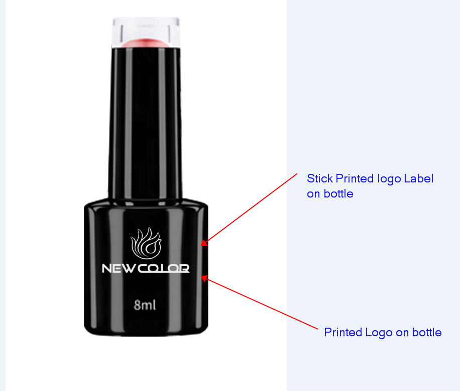 UV gel privated brand logo bottle