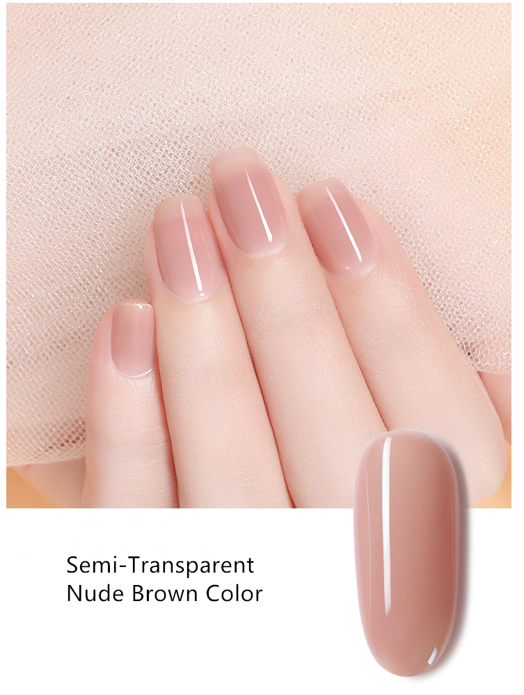 arte de unhas de gel de cor nude