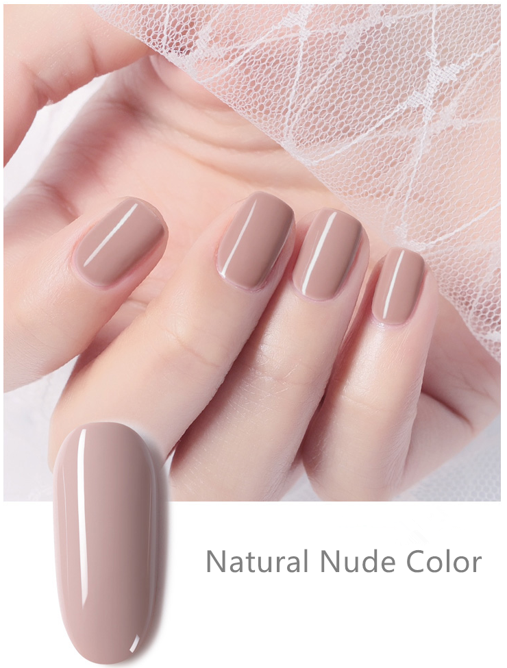 гел-лак за нокти во гола боја