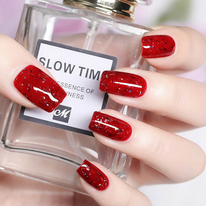 red shimmer gel polish